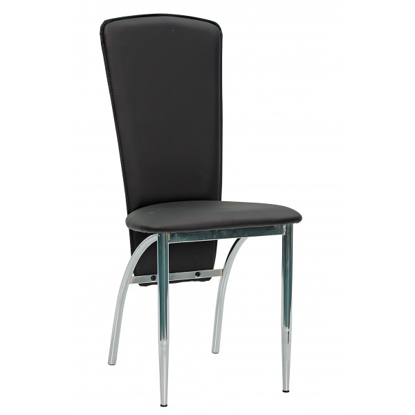 Scaun fix – tapiterie piele, cadru cromat