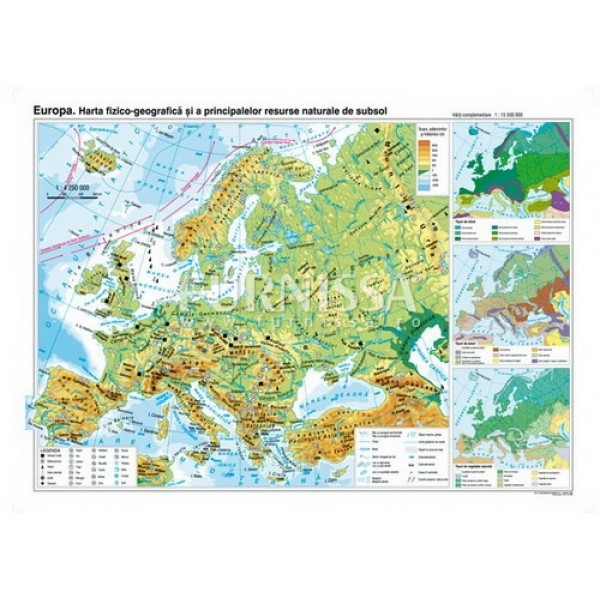 Harta fizica si a resurselor – Europa