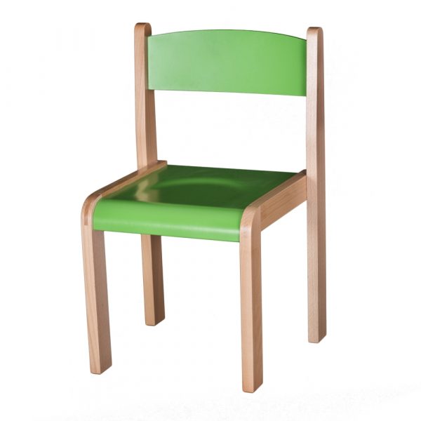 scaun gradinita lemn masiv verde